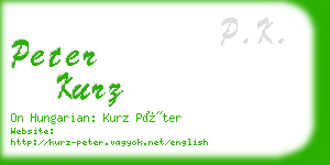 peter kurz business card